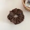 Outono Inverno Coreano Retrô Estampa de Leopardo Escovado Elástico Grande para Cabelo Moda para o Dia a Dia Rabo de Cavalo Baixo Coque Acessórios de Cabelo
