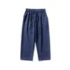 Nuevos Pantalones Casuales de Lino Imitación para Hombre 2026, Estilo Japonés Holgado, Tallas Grandes, Color Sólido, Pantalones Harem Simples, Pantalones de Nueve Cuartos para Hombre