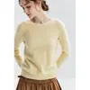 Kang Sai Ni~Suéter de Cachemir con Cuello Redondo para Mujer 100% Cachemir Puro Tejido de Punto Otoño Invierno Manga Larga Jersey Capa Base
