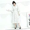 Vestido A-line Holgado de Manga Media y Cuello Redondo con Estampado Floral Retro Nuevo 2026, Estilo Suave y Elegante, Versátil para el Uso Diario