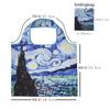 Bolsa de Protección Ambiental Explosiva Transfronteriza Serie de Pinturas Famosas Van Gogh Estrella Bolsa de Compras Plegable de Dibujos Animados Bolsa de Almacenamiento Portátil