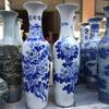 Cerâmica de Jingdezhen Pintada à Mão Peônia Vaso Grande de Chão Sala de Estar Chinoiserie Decoração de Inauguração de Hotel Grandes Enfeites