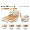 Cama de Casal Dupla de Veludo Chenille com Gaveta de Armazenamento Caixote Alto Cama de Tecido