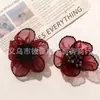 Design Transparente com Estames de Flor de Cristal com Malha de Borda Preta, Roupas DIY, Sapatos, Chapéus, Acessórios de Cabeça, Broches, Acessórios