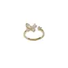 Moda Coreana y Japonesa Exquisito Versátil Anillo Abierto de Concha Mariposa con Pedrería para Mujer, Único Simple Diseño Anillo para Dedo Índice para Mujer