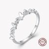 S925 Prata esterlina Micro zircônia anel borboleta japonês e coreano doce fresco abertura ajustável Joint Ring Factory Outlet