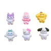 Peças de acessório DIY brilhantes de desenho animado Sanrio em resina, capa de celular com cola de creme, adesivos para grampo de cabelo, materiais artesanais DIY