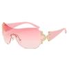 Gafas de sol de una pieza con protección UV400, anti-ultravioleta, exportación transfronteriza europea y americana, venta al por mayor, gafas de sol de diamantes de metal para mujer