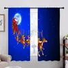 Cortinas com Estampa Digital de Cena de Neve Quente de Natal Transfronteiriça Decoração de Janela de Casa Cozinha Café Cortinas de Janela