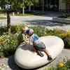 Taburete Grande de Huevo de Ganso con Mármol Artificial para Parque Infantil, Asiento de Piedra Artificial para Jardín al Aire Libre, Personalizable