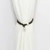 Amarres para Cortinas, Amarres Sencillos Estilo Europeo Sin Taladro, Cuerdas Creativas con Perlas para Cortinas, Clips Decorativos Sencillos para Cortinas