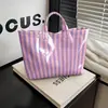 2026 Nova Bolsa de Mão Transfronteiriça Temu Site Independente Impermeável PVC+Lona Portátil para o Dia a Dia Bolsa de Ombro Bolsa Tote