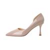 6689-2 Zapatos de tacón alto de aguja con punta hueca de charol europeo y americano para mujer, cómodos, profesionales, de temperamento simple, para desplazamientos diarios.