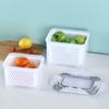 Caixa de Conservação Aprofundada de Camada Dupla com Dreno Caixa de Armazenamento Caixa de Drenagem para Frutas e Verduras Caixa de Conservação para Refrigeração de Geladeira