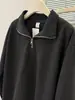 Moletom com Gola Polo e Meio Zíper para Homens e Mulheres, Tiro Real Transfronteiriço, Primavera e Outono, Fino, Solto, Estilo Novo, Tamanho Grande, Estilo Coreano, Manga Longa, Roupa Externa