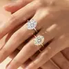 Anillo de Dedo Ovalado Huevo de Paloma de Plata de Ley S925 Anillo de Dedo Clásico Simple de Moissanita Sensación de Lujo Ligero Gama Alta Venta al por Mayor Transfronteriza para Mujeres