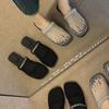 Sapatos Franceses de Salto Baixo em Rede, Meias Sapatilhas Vazadas com Bico, Calçados Femininos de Verão para Uso Externo 2025 Novas Sandálias Hole-In-The-Wall