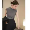 Loja Principal Shanghai Dan Nong/Colete de Lã Emagrecedor Xiaoxiang para Mulheres Camisa Básica de Tricô Versátil Top Interno Sem Mangas
