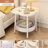 Estante de almacenamiento de arte en hierro para mesita de noche, nueva mesa auxiliar pequeña creativa estilo crema para uso en el dormitorio