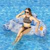 Impressão de PVC de proteção ambiental de verão com suporte para copos, almofada flutuante, encosto único engrossado, assento inflável em forma de U, linha flutuante