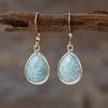 Pendientes colgantes de piedra natural simples, dulces y de moda para e-commerce transfronterizo, joyería de lujo ligero europea, americana, japonesa y coreana
