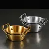 Acero Inoxidable 304 Bol Coreano para Vino de Arroz Creativo Bol para Snacks y Fideos Creativo Bol para Fideos Instantáneos de Doble Asa Canasta Engrosada para Papas Fritas