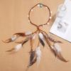 2024 nuevo bohemio transfronterizo largo de dos colores diadema de plumas diadema de Halloween fabricantes de tocados de plumas