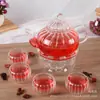 Tetera de Vidrio Juego de Té Juego de Teteras Hervidor para Hervir Té Negro Hervidor Resistente al Calor de Alto Borosilicato para Hervir Té