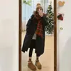 Parka Estilo Workwear Retro Americano Chaqueta de Algodón con Plumón para Mujer Larga Invierno 2026 Nueva Chaqueta Acolchada de Algodón con Cuello Grande de Piel Ropa de Abrigo