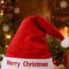 Bordado Chapéu de Natal Adulto Chapéu Presente Suprimentos Decorações de Natal Chapéu de Natal Vermelho Papai Noel