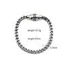 Pulsera de Acero Inoxidable con Hebilla de Resorte Europea y Americana Transfronteriza Marca de Moda Cadena Estilo Hip-Hop Color Acero Pulsera de Acero de Titanio para Hombres Joyería al por Mayor