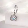 Nuevos Pendientes de Aro con Colgante de Cabeza de Gato Hueca de Circonita Dulce Estilo Girly de Henson Diseño de Nicho
