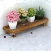 Suporte de flores para varanda de madeira maciça ao ar livre anticorrosivo, prateleira de pátio estilo escada, suporte de flores para suculentas de piso, multi-camadas interno