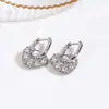 Pendientes y Pendientes de Oreja Ovalados con Forma de Corazón de Tendencia Elegante Europea y Americana, Encantadores Pendientes y Pendientes Desmontables en Forma de U de Dos Tonos Chapados en Cobre