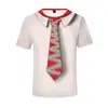 Camiseta de Niña Manga Corta Verano 2024 Nuevo Estilo Infantil Diseño Falso de Dos Piezas Top Holgado RA1