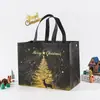 Bolsas de Regalo Navideñas No Tejidas Transfronterizas en Stock, Bolsas Tote de Compras Laminadas Impresas a Color para Fiestas Navideñas, Venta al por Mayor