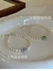 Shirenyu Mercúrio notas s925 prata pérola de água doce natural aquamarina pulseira feminina amigas pulseira nicho joias