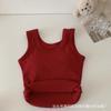 Chaleco de terciopelo alemán de diez colores para otoño e invierno, capa interior engrosada y cálida sin mangas con almohadillas en el pecho para mujer, ajuste ceñido y adelgazante, top cálido de capa base