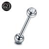 Piercing de Língua em Liga de Titânio F136 com Diamantes, Joia de Piercing de Língua em Material G23 para Atacado Transfronteiriço na Amazon