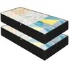 Bolsa de Armazenamento Sob a Cama de Poliéster Oxford 97*50*14cm, Leve, Boa Capacidade de Resistência, Janela de Visão Transparente em Três Lados, 4 alças no total para deslizar facilmente.
