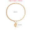 Accesorios transfronterizos europeos y americanos de moda con cadena de clavícula sencilla, estilo frío, adorno para el cuello, hebilla de perla, collar elegante para mujer