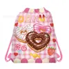 Bolsa de Tela No Tejida con Forma de Rosquilla y Corazón Wf106, Bolsa Promocional para Regalos, Bolsa con Cordón para Almacenamiento de Decoraciones de Postres