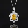 Joias Zhuang Shengsheng Fundo de Cobre Banhado a Ouro Diamante de Alto Carbono Flor de Gelo Cobre Temperamento Luxo Leve Pingente em Forma de Ovo Feminino 10*14 Atacado