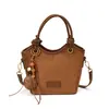 Bolsa de balde novo estilo, versão coreana, bolsa transversal moda primavera, bolsa de ombro feminina texturizada vintage 2026