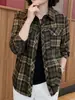 Moda Femenina Otoño 2026 Comercio Transfronterizo Europeo y Americano Camisa Top Casual Holgada de Manga Larga con Cuello Solapa a Cuadros para el Trabajo
