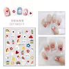 Hyun Ya Feng Flor Henna Pegatina Pegatina para Uñas Pegamento para Uñas Impermeable Duradero Lindo Dibujo Animado Calcomanía 3D para Uñas