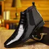 Botines Chelsea Populares de Amazon para Hombre, Botines de Moda con Estampado a Cuadros, Puntera Puntiaguda, Zapatos de Talla Grande para Hombre, Zapatos de Cuero Listos para la Exportación