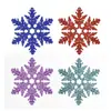 Decoraciones Navideñas 10cm Copos de Nieve, Copos de Nieve con Polvo de Plástico, Colgantes de Copo de Nieve Huecos para Decoración de Árbol de Navidad