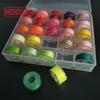 Amazon 50 colores opcionales línea inferior comercio exterior color fijo caja de hilos 402 hilo de poliéster máquina de coser doméstica hilo de carrete de color