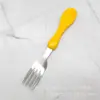 Espesado Lindo Dibujos Animados Vajilla Infantil Acero Inoxidable Cuchara de Comer de Dibujos Animados Cuchara Tenedor Infantil Cuchara para Alimentar Bebé